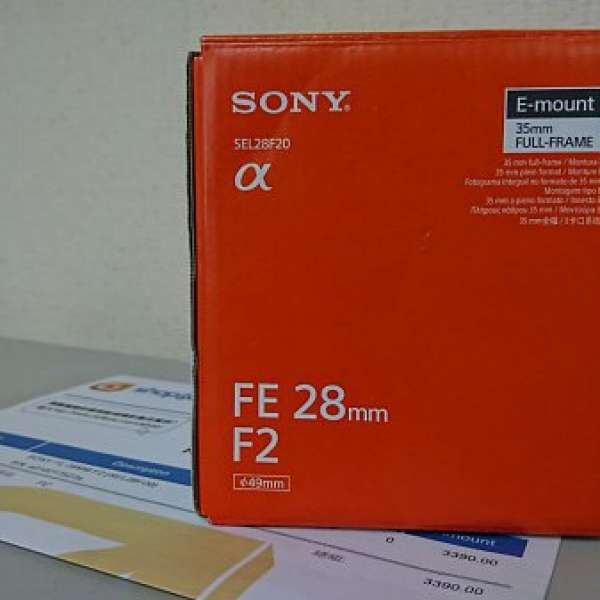 99.99% 全新 Sony SEL28F20 FE 28mm F2
