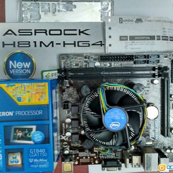 出讓 Intel CPU G1840 + 主機板Asrock  H81M-HG4  matx