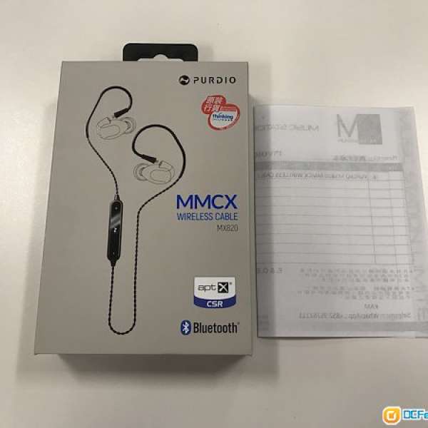 99.9%新行貨有保養 PURDIO MX820 MMCX BLUETOOTH CABLE