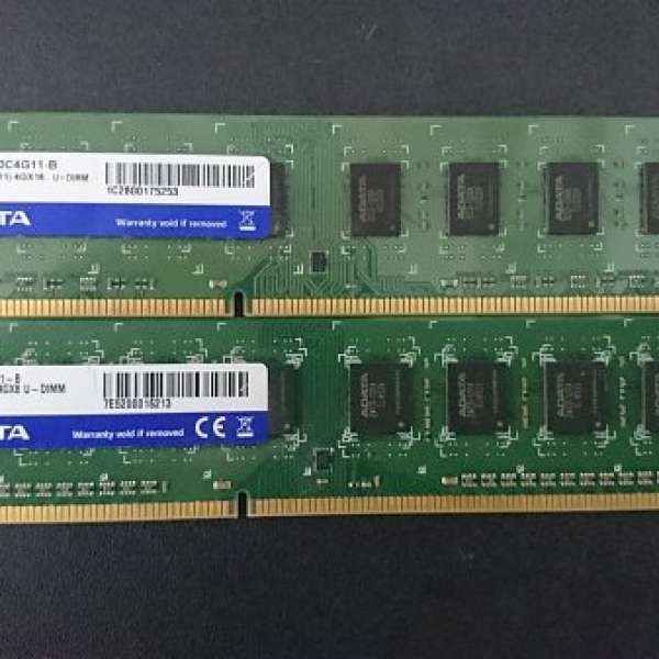 Adata 4GB DDR3 RAM x 2 永久保用