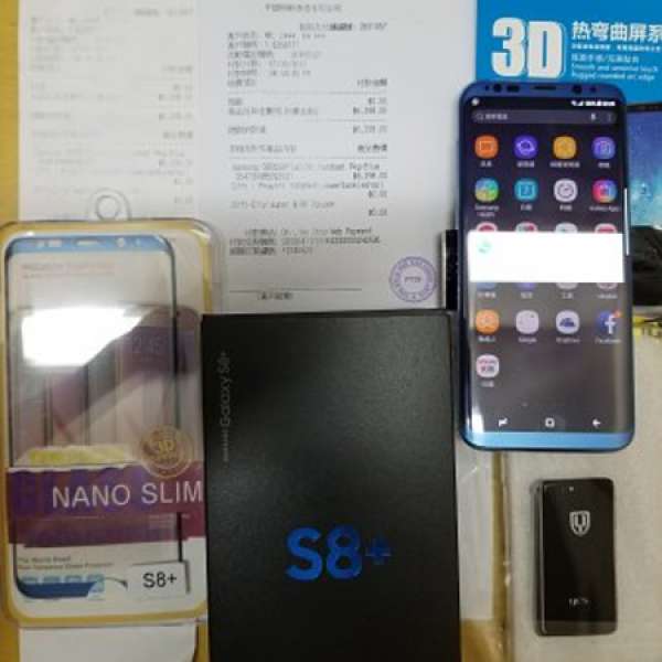 放 Samsung S8 plus + 128G珊瑚藍港行Full Set 加一套貼 無花，超新淨，看相(留意內...