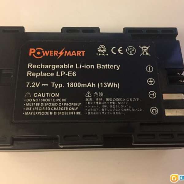 LP-E6 電池 EOS 5DS, 5DSR, 5D Mark IV, 5D Mark III, 5D Mark II, 6D, 7D