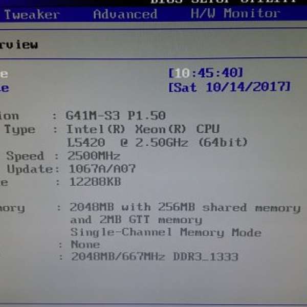 二手AsRock G41M 底板連XeonL5420 CPU及一條2GB DDR-3 Ram