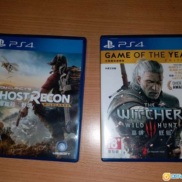 PS4 GAME  Witcher 3 , Ghost recon