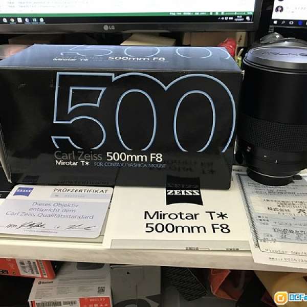 (清貨只賣兩天) 98-99% New Contax 500mm f/8 Reflex Lens W/ box $8680.ONLY