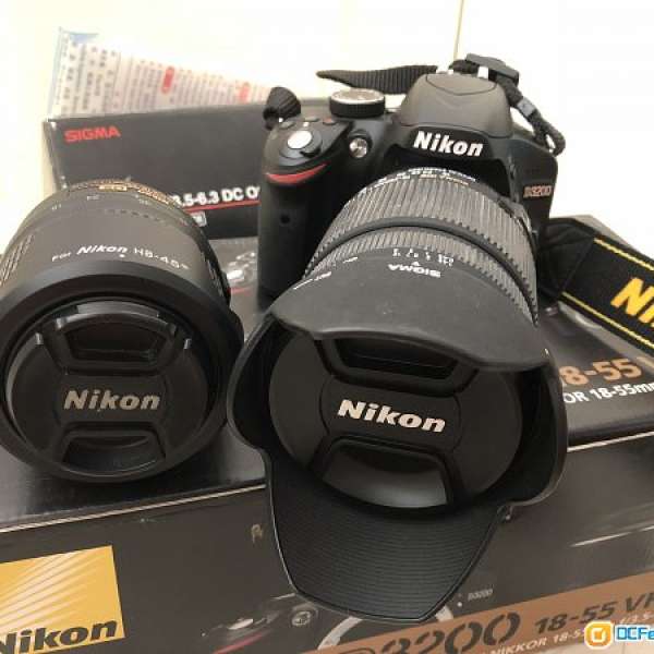 Nikon D3200 18-55mm VR kit set 連sigma 18-250mm