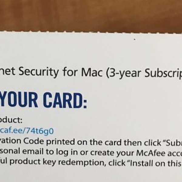 放McAfee Internet Security for Mac (3 Year Subscription)