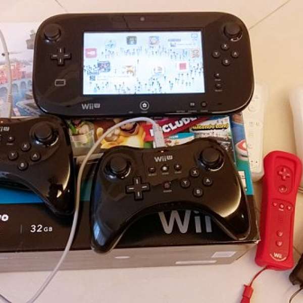 WiiU (Wii U) 美版 黑色豪華32G版 連多隻games及手制 適合多人即玩