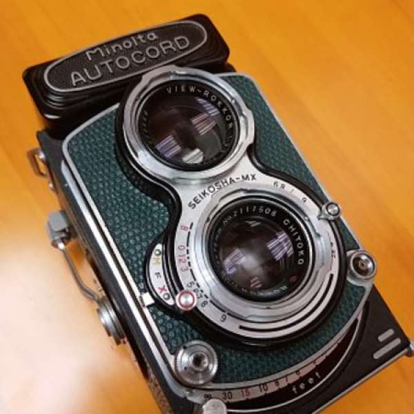 罕有美品綠色飾皮Minolta Autocord雙鏡相機