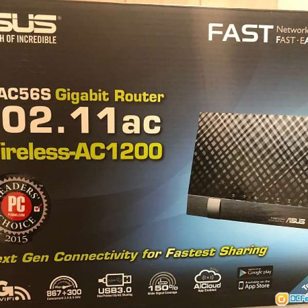 95%新華碩 Asus RT-AC56S Gigabit Router 行貨保到1/2019