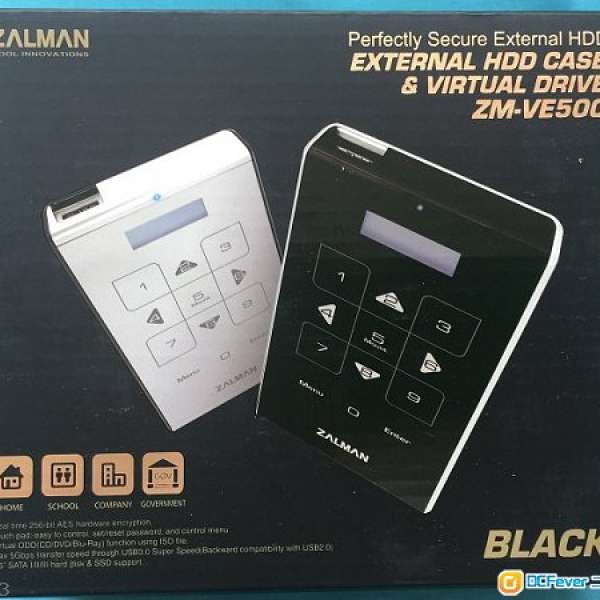 全新 Zalman ZM-VE500 2.5" Virtual Drive + 加密 + USB 3.0 HDD Case (黑色)