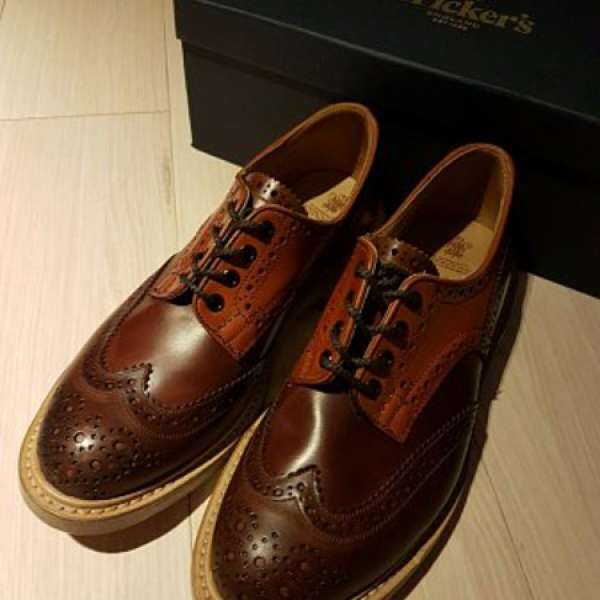 全新 Tricker's Bourton 2-tone Marron+Chestnut 英國特別版 uk8