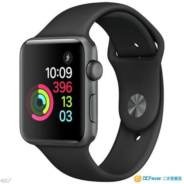 好新! Apple Watch Series 2 (S2) 42mm 太空灰配黑色運動錶帶 連Apple Care 兩年保用