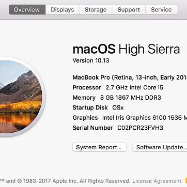 MacBook Pro (Retina 13-Inch, Early 2015) 95% 新