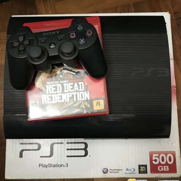 PS3 slim 500GB + 1手摯 + 2 games