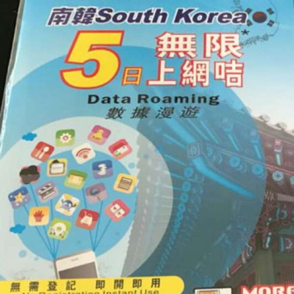 現代移動 S.K Telecom南韓4G 5日無限數據卡