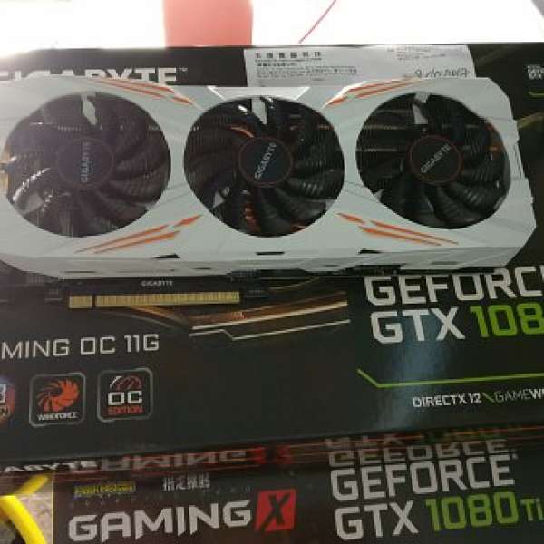 Gigabyte 1080ti Gaming OC 齊盒,單,配件, 只買了22日, 99%極新