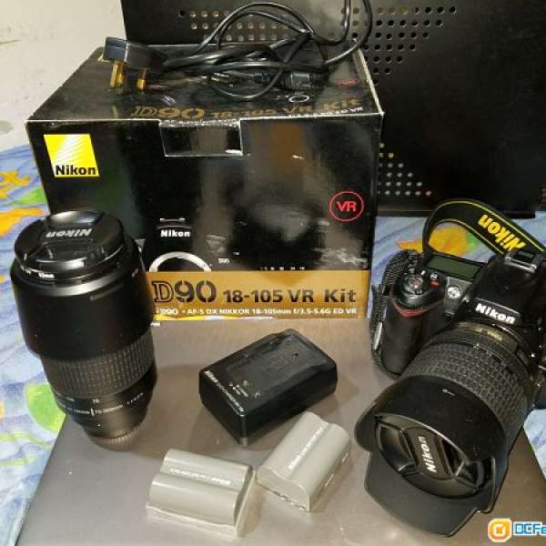 D90 18-105 VR Kit (影相無問題，但攝錄已壞) + Nikkor 70-300mm 1:4-5.6G + 多一舊...