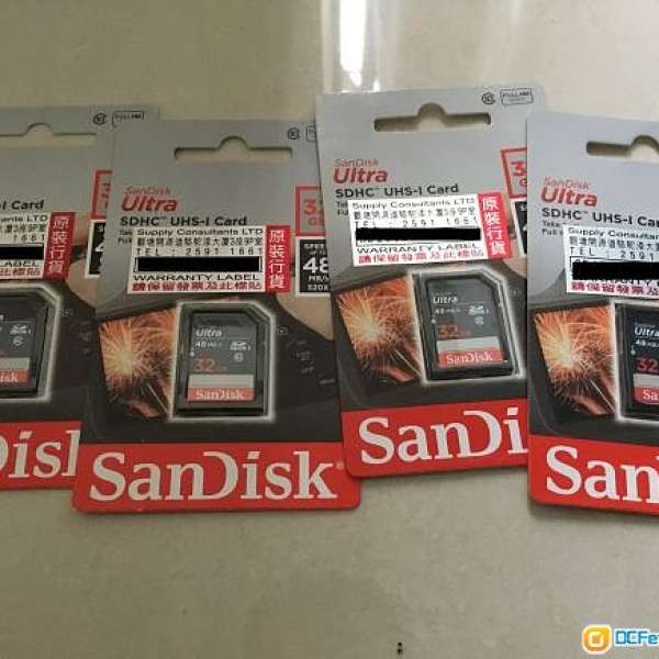 4張SanDisk 32GB SD Ultra