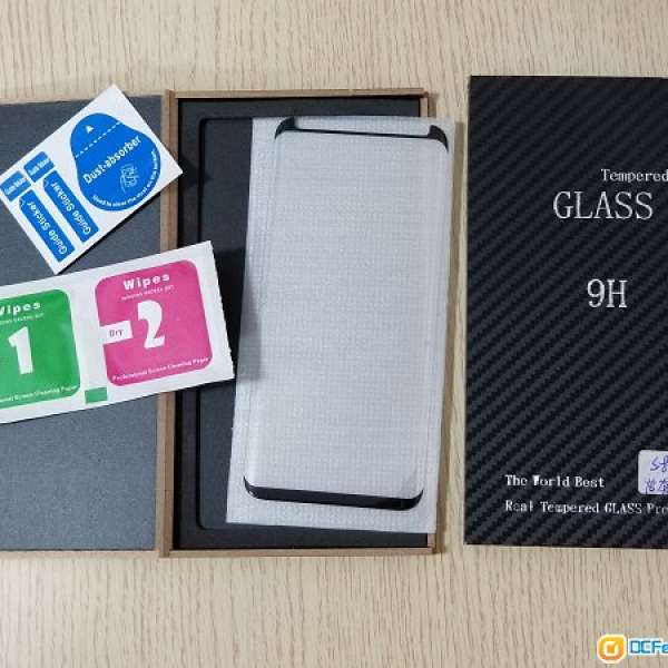 100% 新 Samsung S8 (細機) 鋼化3D曲面玻璃貼 黑色縮小/皮套版 (防指紋)