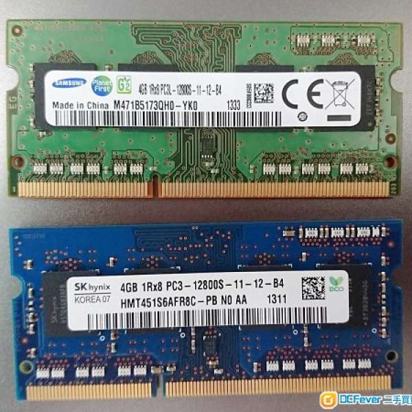 Lenovo ThinkPad 原廠拆機 4GB DDR3 1600MHz SODIMM RAM 成色極新 運作正常