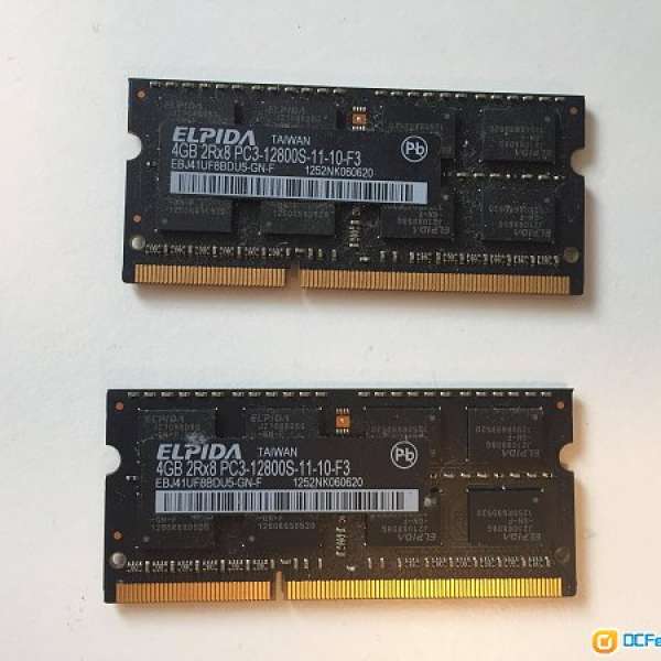 iMac ram Apple 原裝記憶體 4GB x 2 PC3-12800 (Elpida)