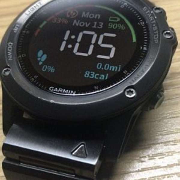 99% 新 Garmin Fenix 3 藍寶石中文版連心跳帶及配件