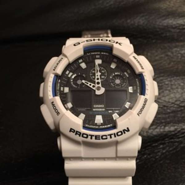 Casio G shock GA100B 白色防水手錶