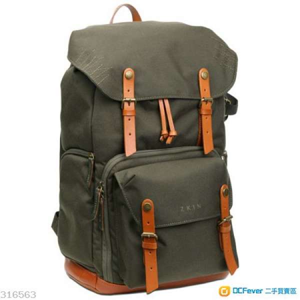 Zkin raw green backpack 軍綠色 背包