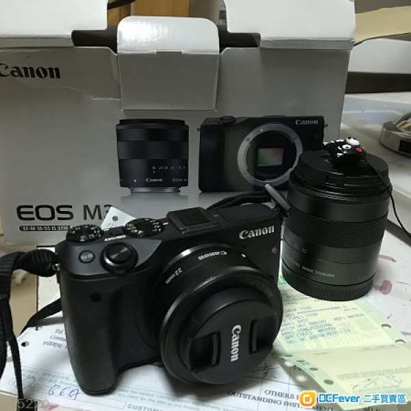 Canon EOS M3 kit鏡+99%新 22mm F2鏡 【一機兩頭平放】