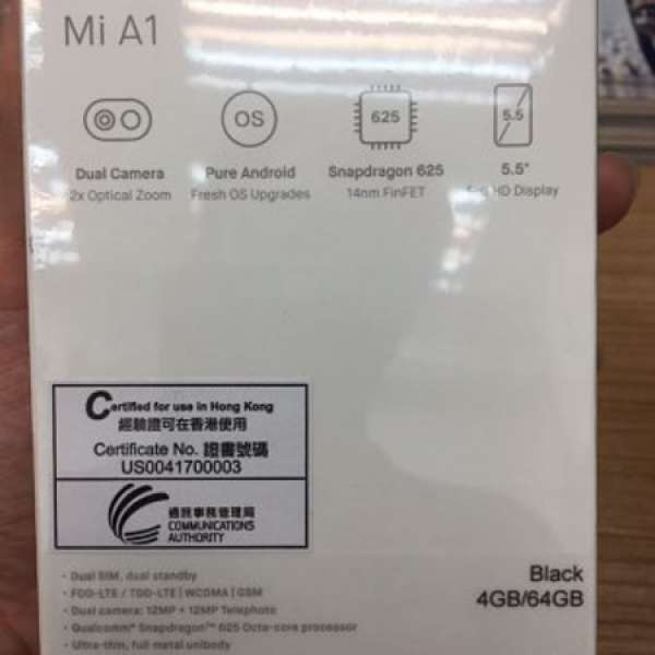 Xiaomi 小米 Android One (Mi A1)  4GB/64GB Black CSL台機 原封