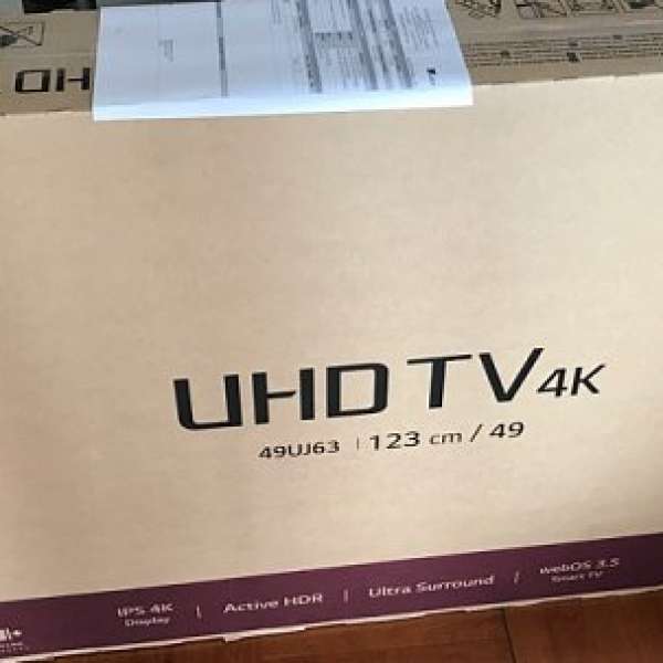 全新 未開封 LG 49吋 4K LED HDR Smart HDTV With WebOS 3.5 49UJ6300 香港行貨