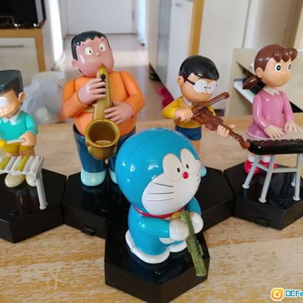 中古 (老麥換購)Doraemon 叮噹卡通五位主角公仔套裝