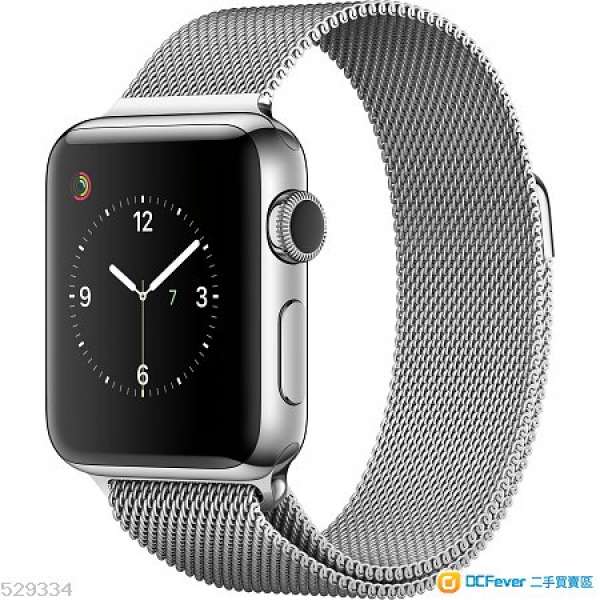全新 apple watch s2 38mm 不鏽鋼 米蘭錶帶 (行貨, 一年保)