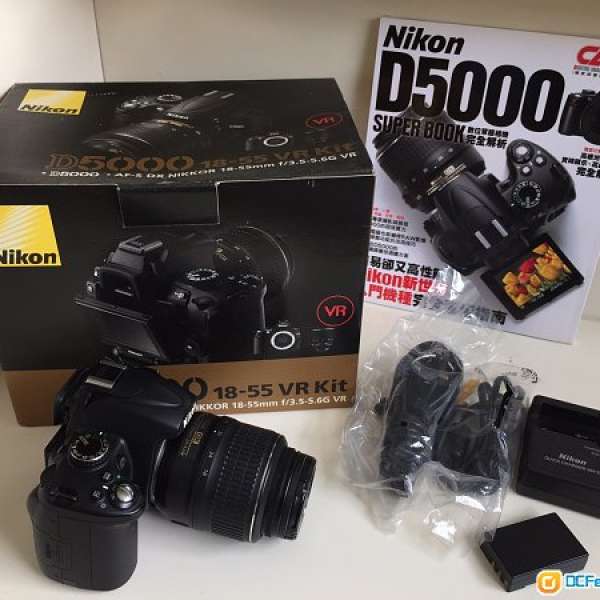 Nikon D5000連18-55VR鏡(自動對焦壞)全套及CAPA運用指南1本