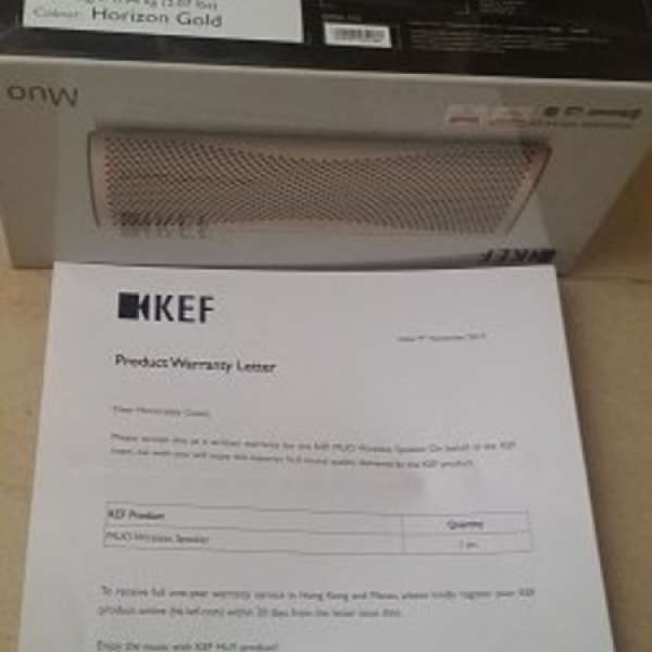 全新KEF MUO NFC/藍牙 speaker SP3892DD(天際金