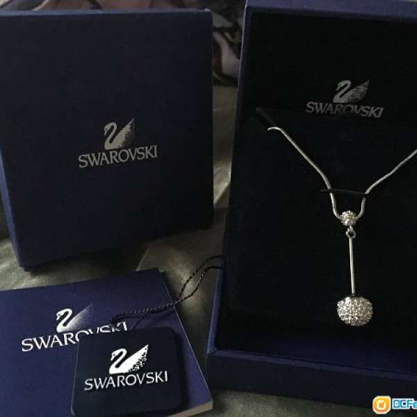 99%新 施華洛世奇SWAROVSKI 銀色碎鑽水晶球狀項鏈