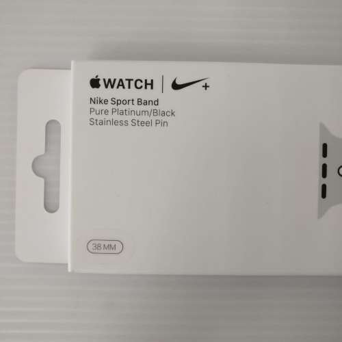 [錶帶] Apple Watch 38mm Pure Platinum/Black Nike Sport Band - S/M & M/L