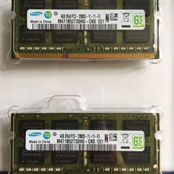 Samsung Notebook 記憶體 RAM PC3-12800 4GB x 2=8GB (Max)