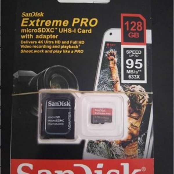 全新 Sandisk Extreme Pro 128GB 記憶卡 4K SDXC UHS 3