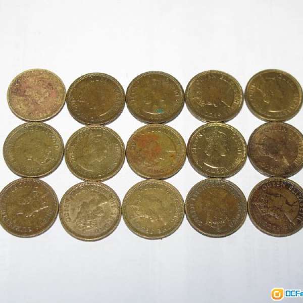 香港1967年5仙硬幣15枚