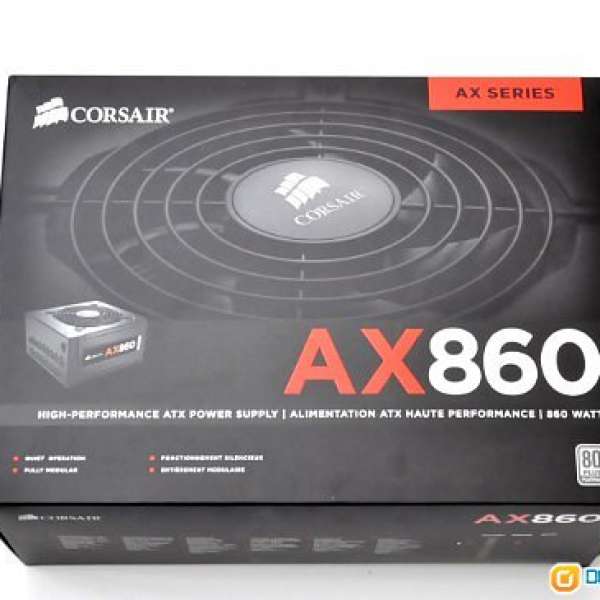 Corsair AX860 (香港行貨, 有單有盒, 代理換全新無用過, 最高階火牛)