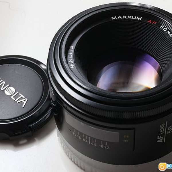 Minolta MAXXUM AF 50mm f1.7 (鏡片95新) 對焦準夾快 ，發色漂亮柔潤， A7專用