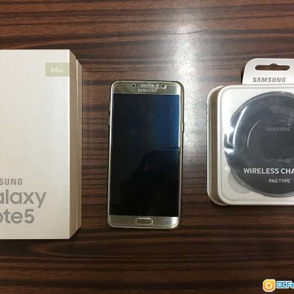 Samsung Galaxy Note 5 64GB 金 連原廠無線充電