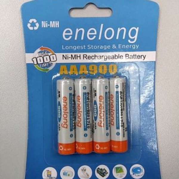 100% 全新 enelong 倍特力 AAA 高容量 900mAh 環保鎳氫Ni-MH充電電池