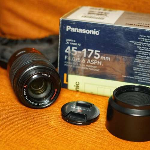 9成新 Panasonic 45-175 mm鏡頭 黑色非拆kit(M43，M4/3)