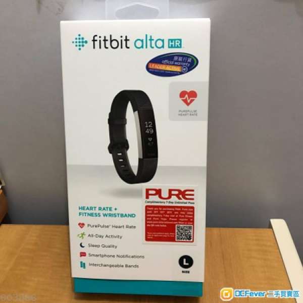 全新有單 香港行貨 Fitbit ALTA HR 黑色L碼 健身 運動手環 智能手錶