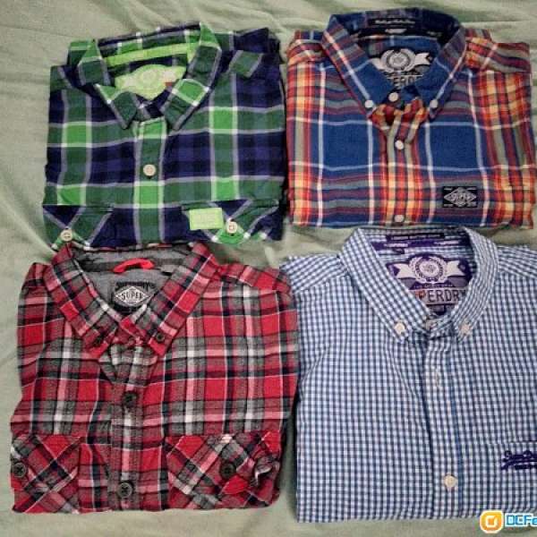 Superdry Shirts 格仔長袖恤衫, 在美國購買, 100% 全新