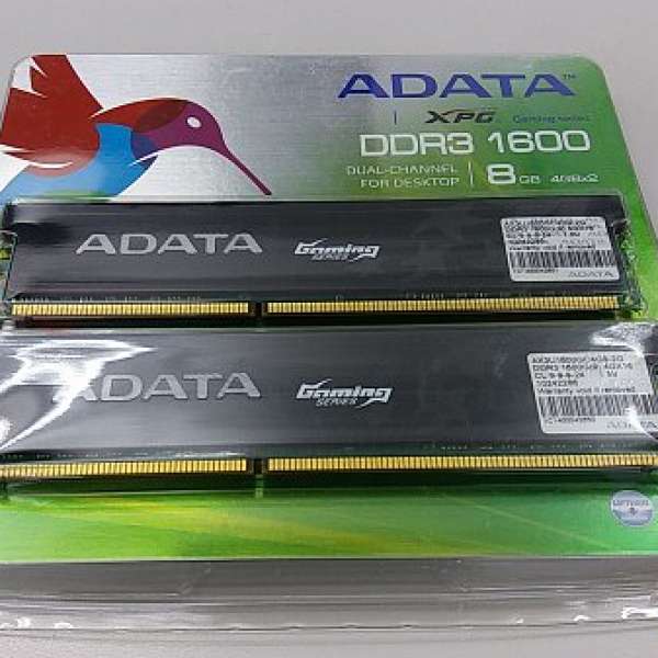 ADATA DDR3 1600G 8GB AX3U1600GC4G9 (4G x2) 私保3日