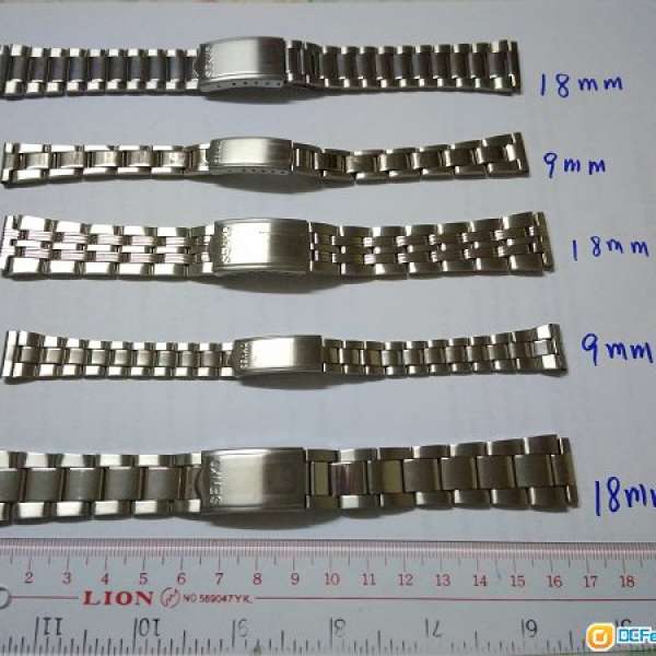 出售 全新不鏽鋼錶帶五條送ALBA錶盒